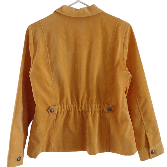Christopher & banks petite medium m/p sunflower yellow zip corduroy jack… - Picture 3 of 11